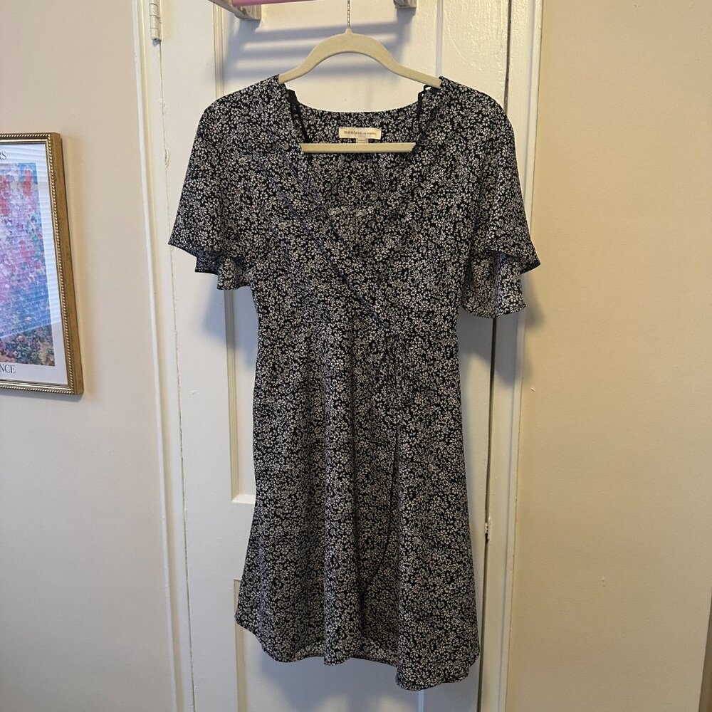 Monteau Black and White Floral Mini Dress